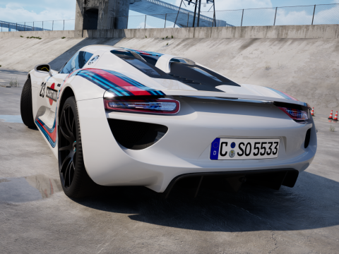 Porsche 918 Spyder Martini 2013 3D Model