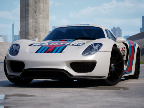 Porsche 918 Spyder Martini 2013 3D Model