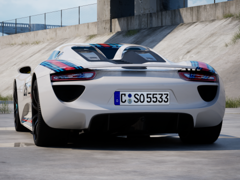 Porsche 918 Spyder Martini 2013 3D Model