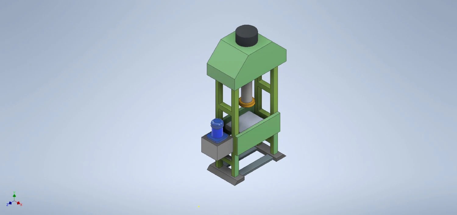 Hydraulic press 3D Model .c4d .max .obj .3ds .fbx .stl .blend 