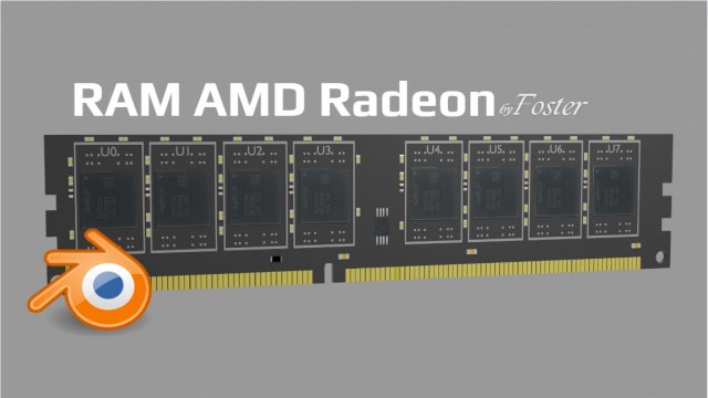 RAM AMD Radeon 4GB DDR 3 Modèle 3D .c4d .max .obj .3ds .fbx .stl .blend 