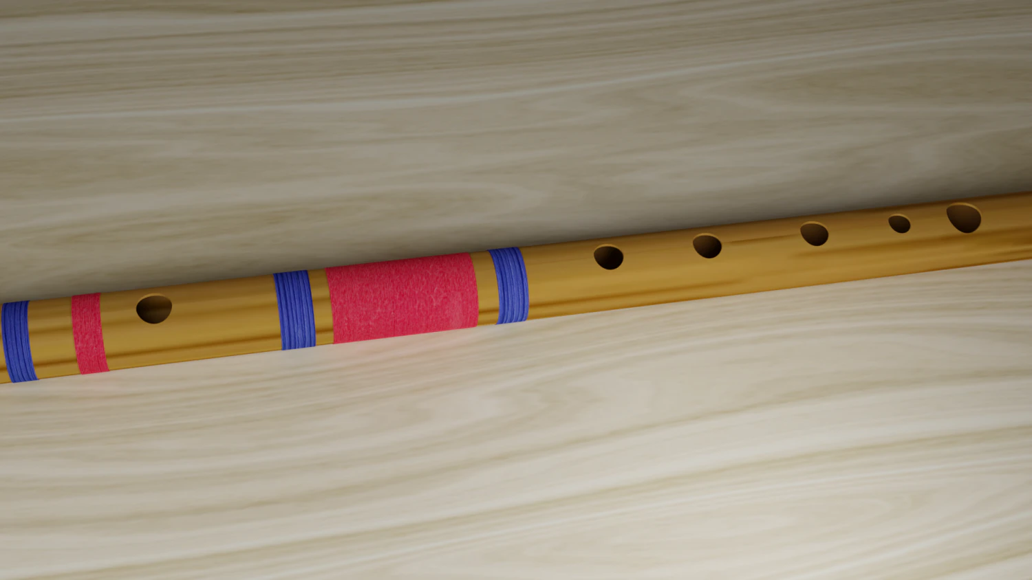 Indian Bamboo Flute 3D Model .c4d .max .obj .3ds .fbx .stl .blend