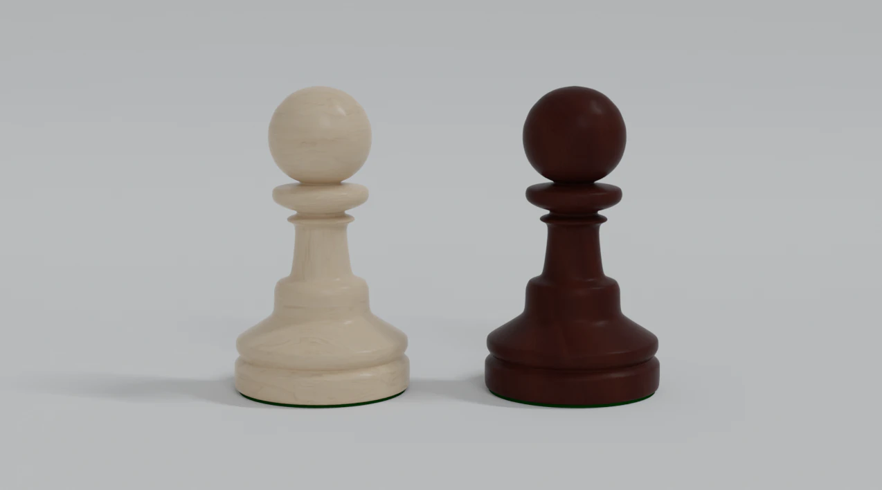 Wooden Chess Pawns 3D Model .c4d .max .obj .3ds .fbx .stl .blend