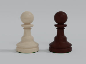 Wooden Chess Pawns 3D 모델