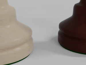 Wooden Chess Pawns 3D Model
