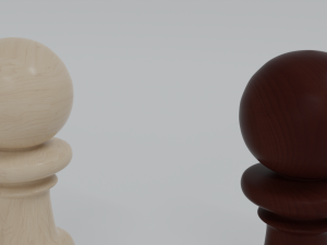 Wooden Chess Pawns 3D Model
