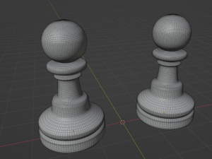 Wooden Chess Pawns 3D Model
