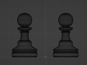 Wooden Chess Pawns 3D Model