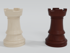 Wooden Chess Rooks 3D 모델
