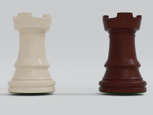 Wooden Chess Rooks 3D Model