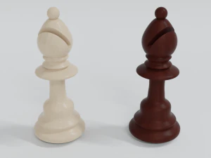 Peças de xadrez de madeira do bispo Modelo 3D