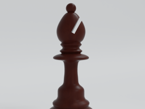 Bishop Wooden Chess Pieces Model 3D