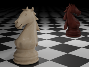 Knight Wooden Chess Pieces Model 3D