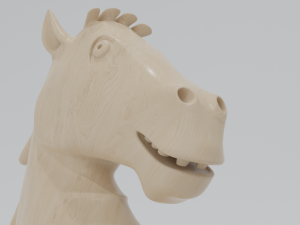 Knight Wooden Chess Pieces Model 3D