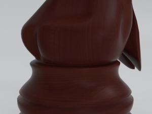 Knight Wooden Chess Pieces Model 3D