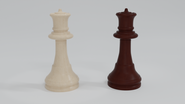 Queen Wooden Chess Pieces 3D 모델 .c4d .max .obj .3ds .fbx .stl .blend 
