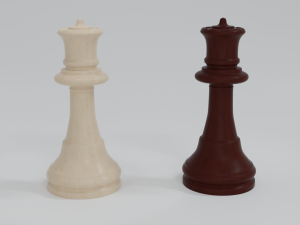 Queen Wooden Chess Pieces 3D-Modell