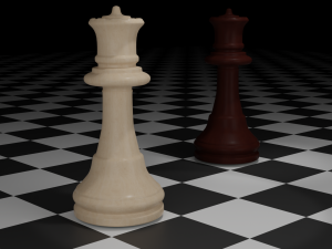 Queen Wooden Chess Pieces 3D 모델