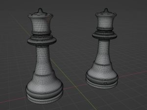 Queen Wooden Chess Pieces 3D 모델