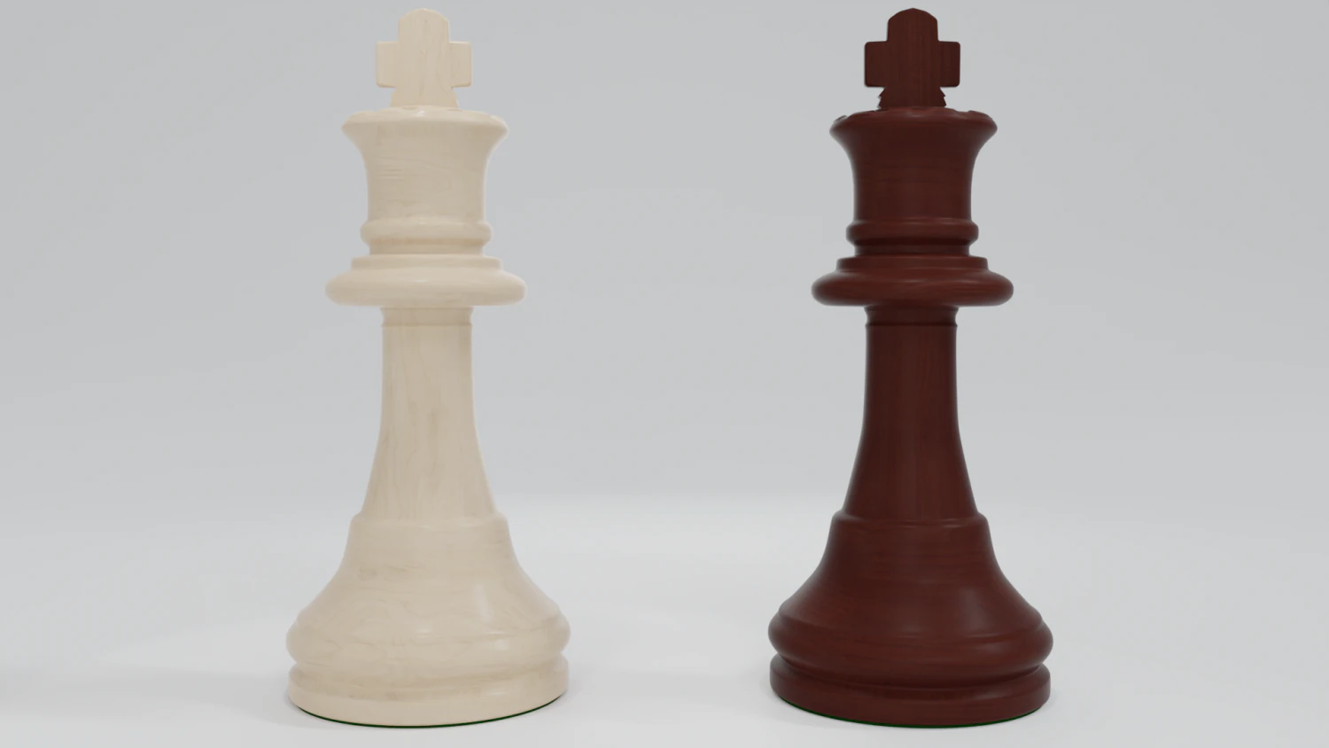 King Wooden Chess Pieces 3D Model .c4d .max .obj .3ds .fbx .stl .blend 