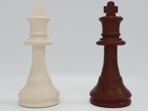 King Wooden Chess Pieces 3D 모델