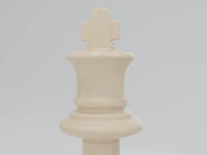 King Wooden Chess Pieces 3D Model