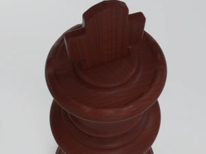 King Wooden Chess Pieces 3D Model