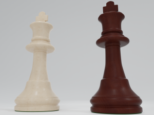 King Wooden Chess Pieces 3D 모델
