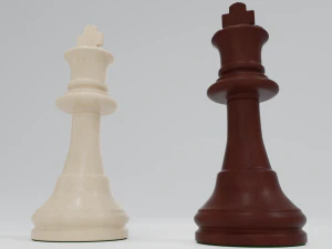 King Wooden Chess Pieces 3D Model