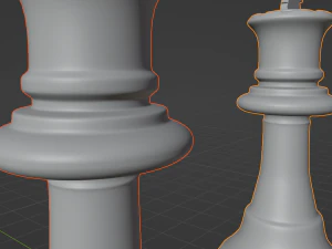 King Wooden Chess Pieces 3D Model