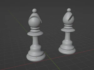 Wooden Chess Set 3D Model