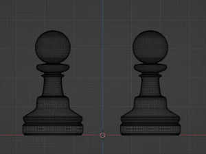 Wooden Chess Set 3D Model