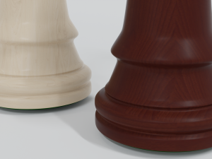 Wooden Chess Set 3D Model