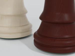 Wooden Chess Set 3D Model