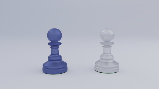 Pawn Frosted Glass Chess Pieces 3D Model .c4d .max .obj .3ds .fbx .stl .blend