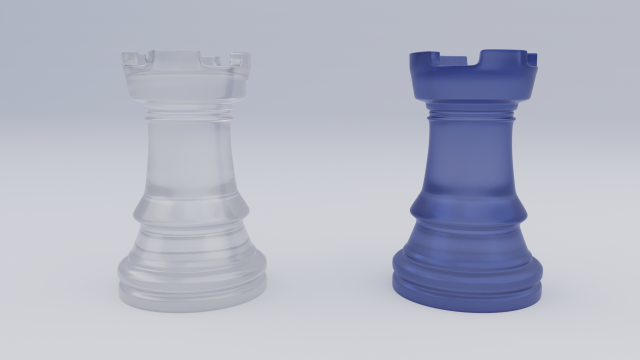 Rooks Frosted Glass Chess Pieces 3D 模型 .c4d .max .obj .3ds .fbx .stl .blend