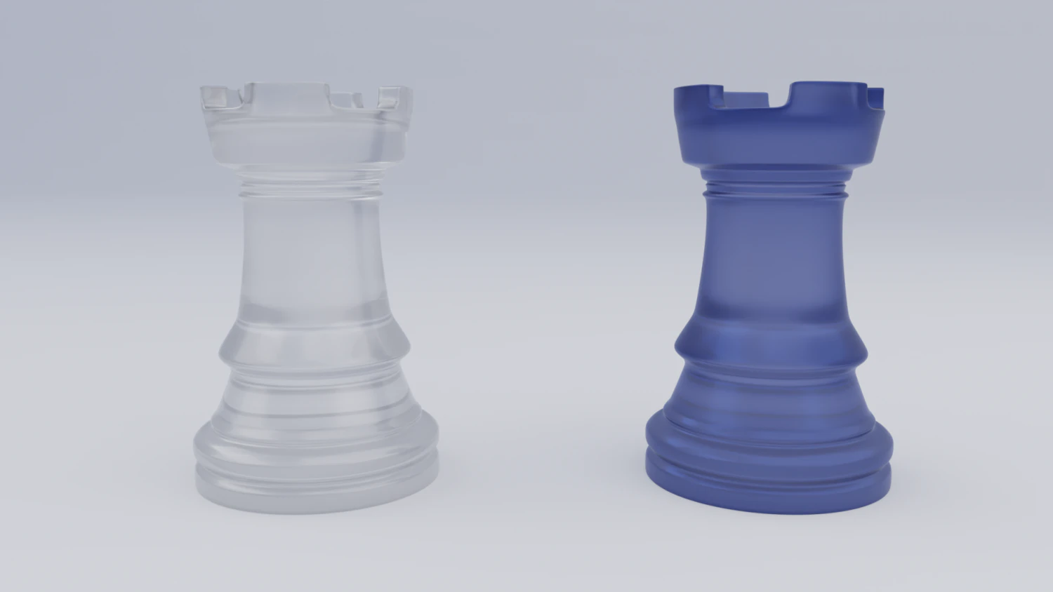 Rooks Frosted Glass Chess Pieces 3D Model .c4d .max .obj .3ds .fbx .stl .blend