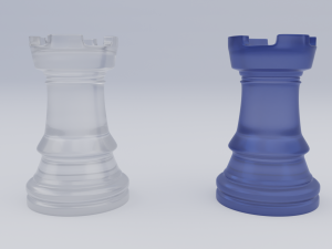 Rooks Frosted Glass Chess Pieces 3D Model