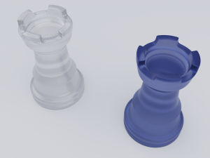 Rooks Frosted Glass Chess Pieces 3D 模型