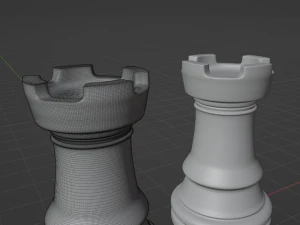 Rooks Frosted Glass Chess Pieces 3D Model
