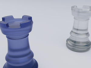 Rooks Frosted Glass Chess Pieces 3D 模型