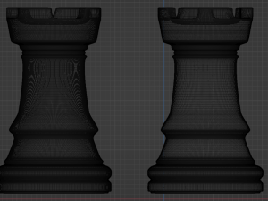 Rooks Frosted Glass Chess Pieces 3D 模型