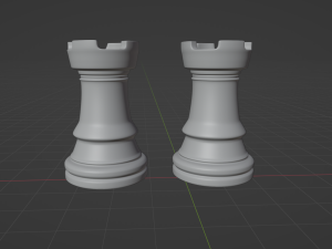 Rooks Frosted Glass Chess Pieces 3D 模型