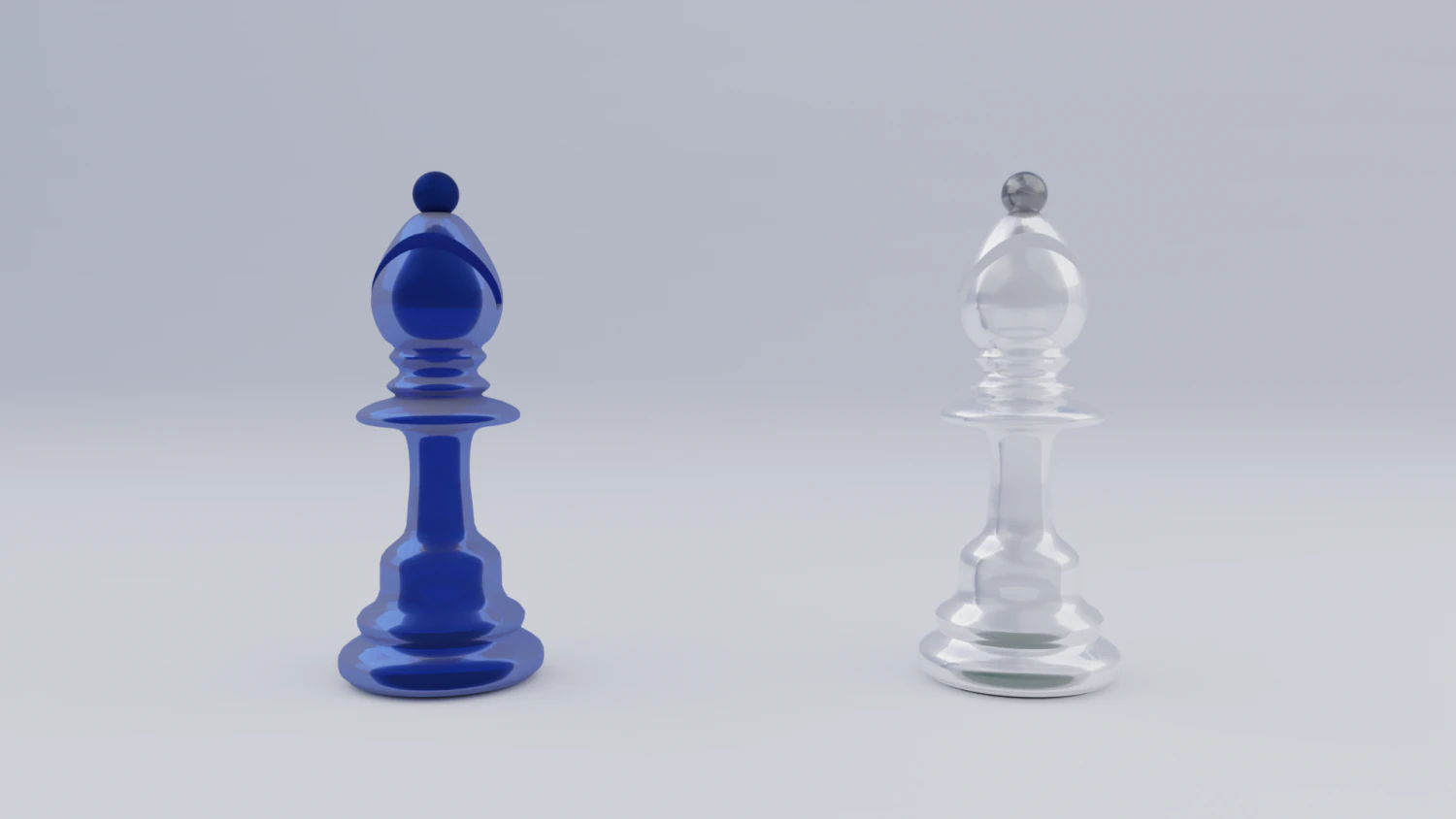 Bishop Frosted Glass Chess Pieces 3D Model .c4d .max .obj .3ds .fbx .stl .blend 