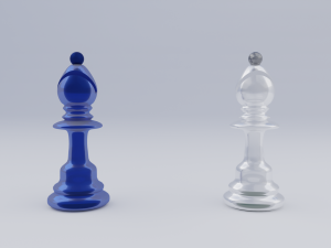 Bishop Frosted Glass Chess Pieces 3D Model