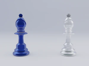 Pe&ccedil;as de xadrez de vidro fosco Bishop Modelo 3D