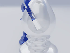 Bishop Frosted Glass Chess Pieces 3D Model