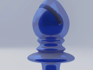 Bishop Frosted Glass Chess Pieces 3D Model