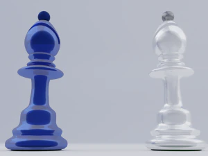 Bishop Frosted Glass Chess Pieces 3D Model