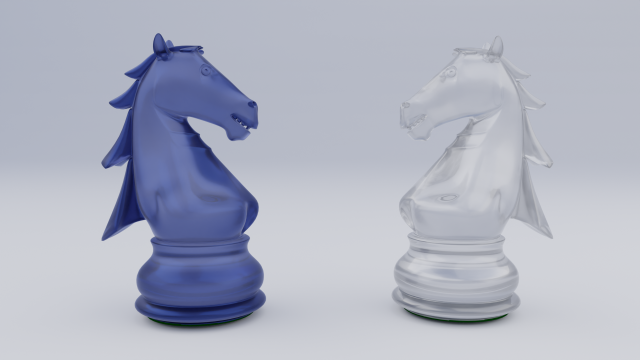 Knight Frosted Glass Pieces of Chess 3D 모델 .c4d .max .obj .3ds .fbx .stl .blend 